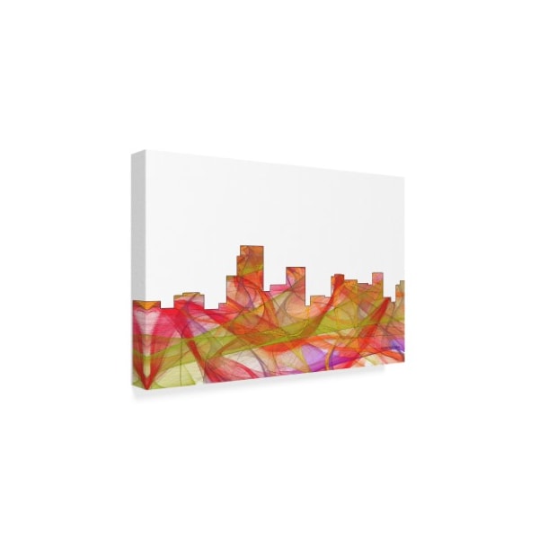 Marlene Watson 'Parsippany New Jersey Skyline Swirl' Canvas Art,22x32